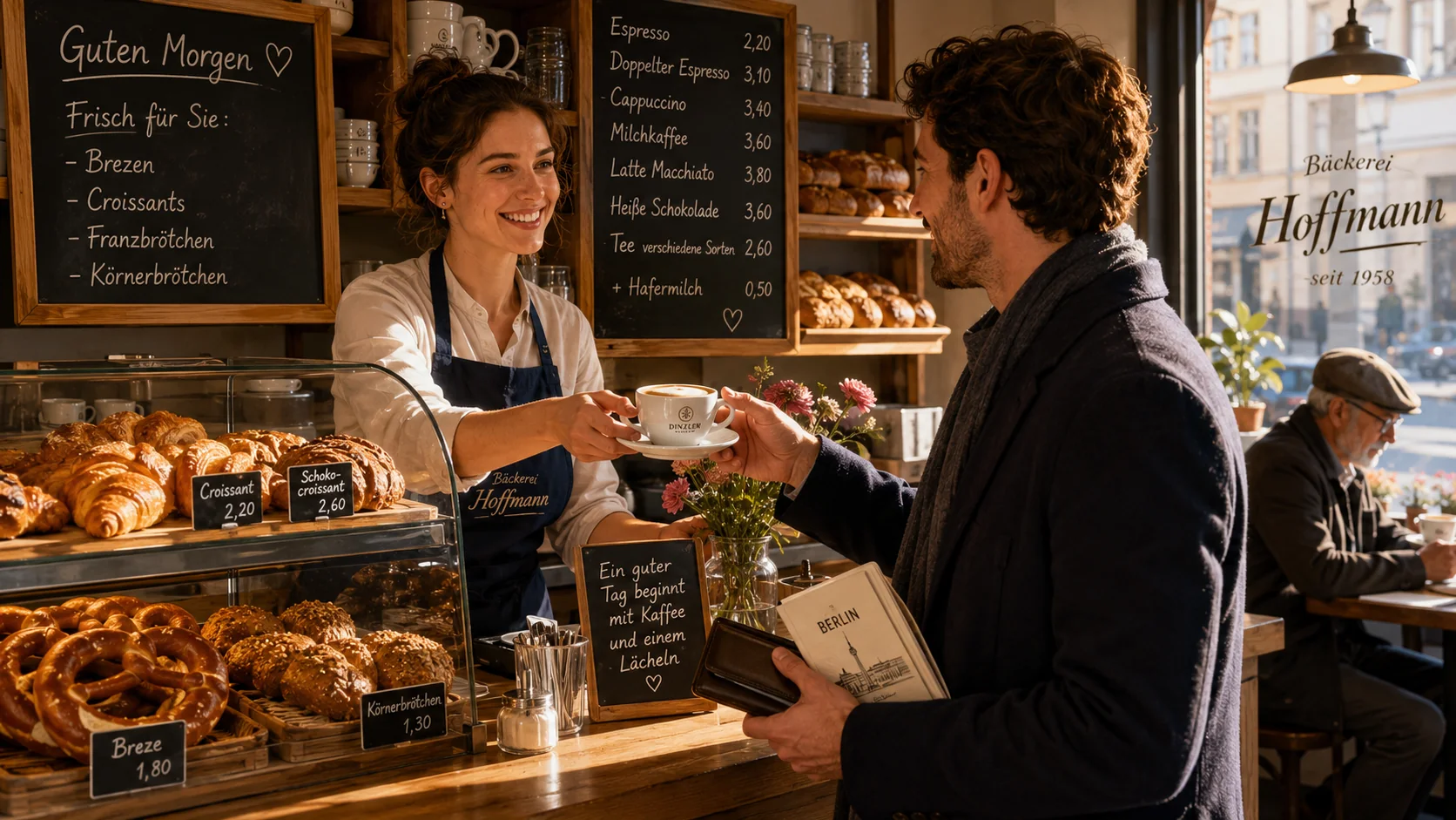 Im Café bestellen auf Deutsch (A1): Dialoge und Vokabeln