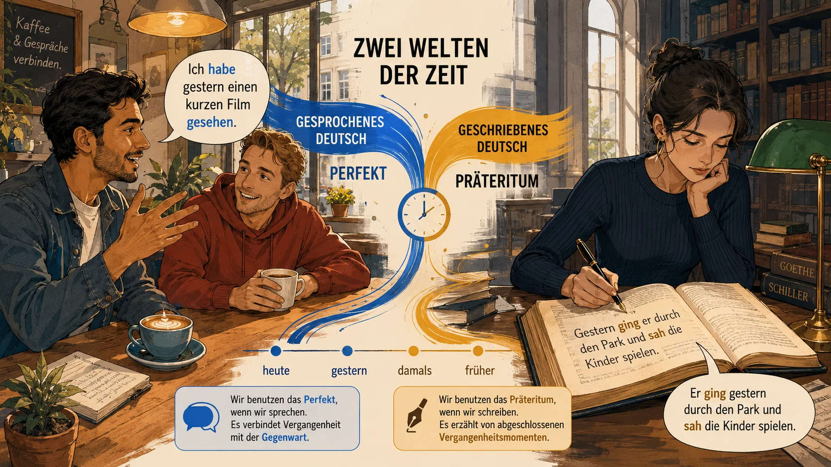 Perfekt oder Präteritum im Deutschen: Unterschied und Zeitformen